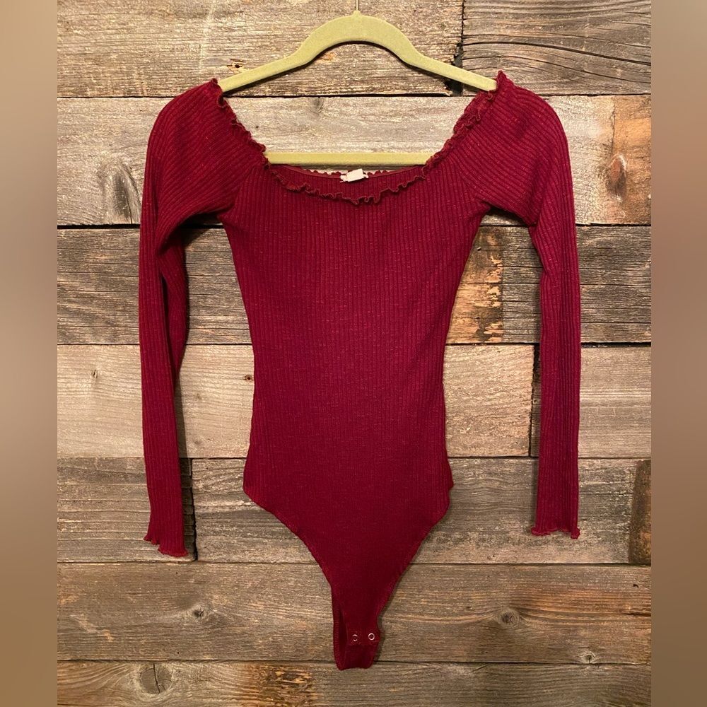 Garage body suit long sleeve ribbed size S